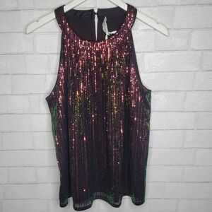 Grace Karin Multicolor Sequin Halter Tank Top